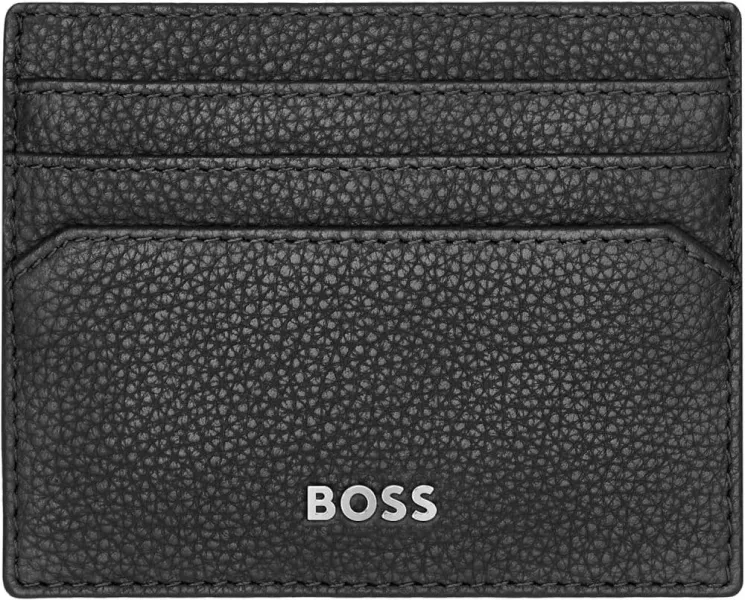Καρτοθήκη δερμάτινη hugo boss classic grained black - Hugo boss