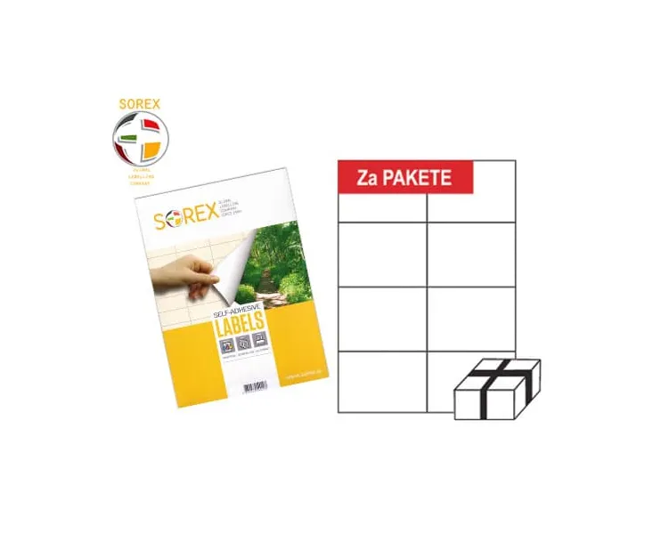 Ετικέτες sorex α4 105x74mm 8/φ. πακέτο 100 φύλλα - Sorex