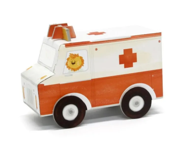 χάρτινο παιχνίδι κατασκευής kroom 3d ambulance 3+ - Kroom