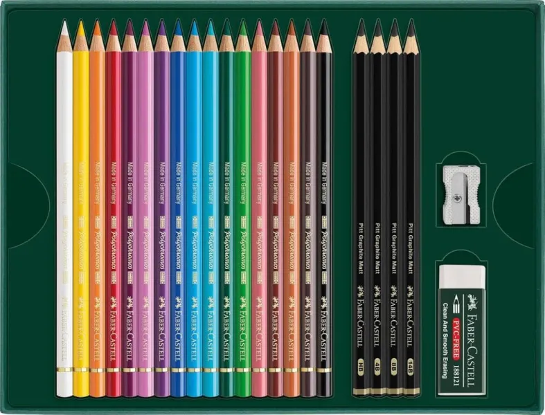 σετ faber castell 17 polychromos + 4 pitt graphite matt - Faber castell