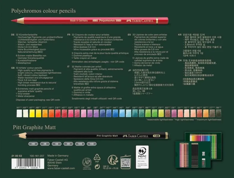 σετ faber castell 32 polychromos + 6 pitt graphite matt - Faber castell