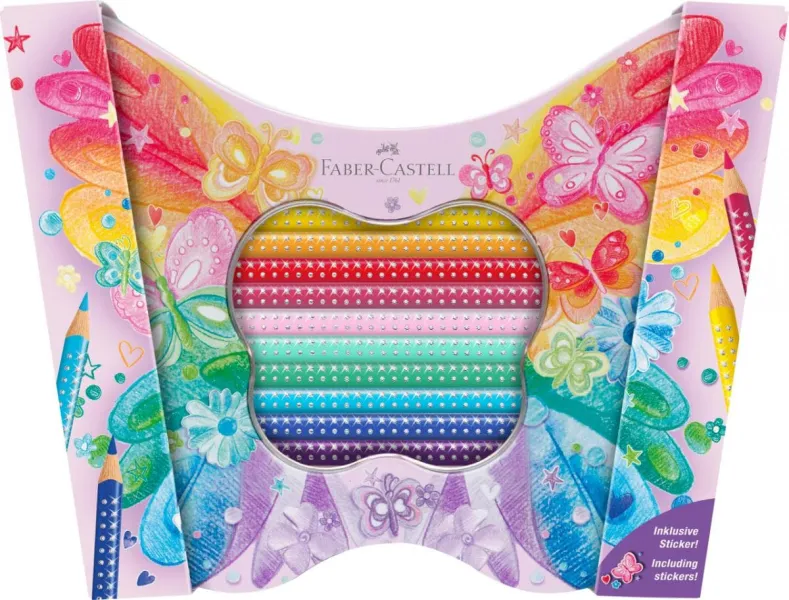 Ξυλομπογιές faber castell sparkle πεταλούδα 20 χρώματα - Faber castell