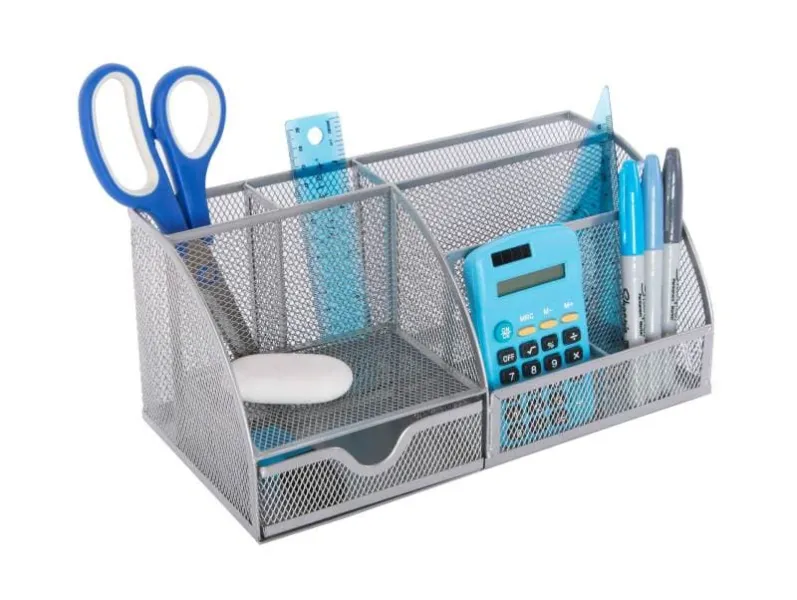 Μολυβοθήκη desk organizer osco ασημί - Osco
