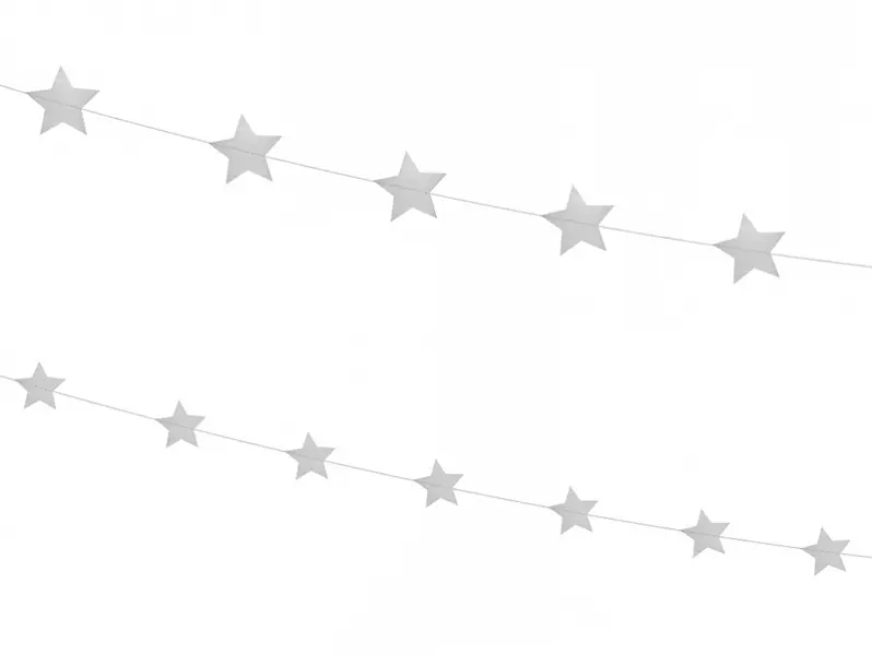 Γιρλάντα με ασημί αστέρια 1,80cm 2 τεμάχια - Deco