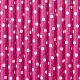 Καλαμάκια χάρτινα dots dark pink 10 τεμάχια 19.5cm - Deco