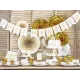 ροζέτες χάρτινες - decorative rosettes white & gold - Deco