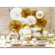 ροζέτες χάρτινες - decorative rosettes white & gold - Deco