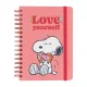 τετράδιο σπιράλ με λάστιχο erik snoopy love yourself α5 15x21cm με γραμμές - Erik
