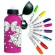 Μπουκάλι αλουμινίου splat planet 600ml με 8 μαρκαδόρους butterfly 5+ - Splat planet