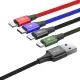 Καλώδιο baseus rapid braided usb to 2x lightning / type-c / micro usb cable πολύχρωμο 1.2m - Baseus