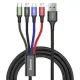 Καλώδιο baseus rapid braided usb to 2x lightning / type-c / micro usb cable πολύχρωμο 1.2m - Baseus