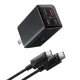 φορτιστής baseus wall fast charger simultaneous gan6 pro 2x usb, 2x type-c, 65w, cable type-c, 100w, 20v, 5a, 1m black - Baseus
