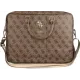 τσάντα guess - computer bag 4g big logo 15" luxurious saffiano leather detachable strap brown - Guess