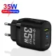 φορτιστής techsuit - premium wall charger gan, usb qc3.0, type-c pd35w - black - Techsuit