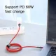 Καλώδιο baseus data cable cafule type-c to type-c 60w 2m red black - Baseus