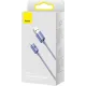 Καλώδιο baseus data cable crystal shine usb to type-c 100w super fast charging nylon braided 1.2m purple - Baseus