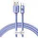 Καλώδιο baseus data cable crystal shine usb to type-c 100w super fast charging nylon braided 1.2m purple - Baseus