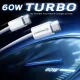 Καλώδιο techsuit data cable type-c super fast charging pd60w flexible durable 1m black - Techsuit