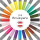 σετ μαρκαδόροι καλλιγραφίας brushpen online 2mm 24 xρώματα σε roll pouch - Online
