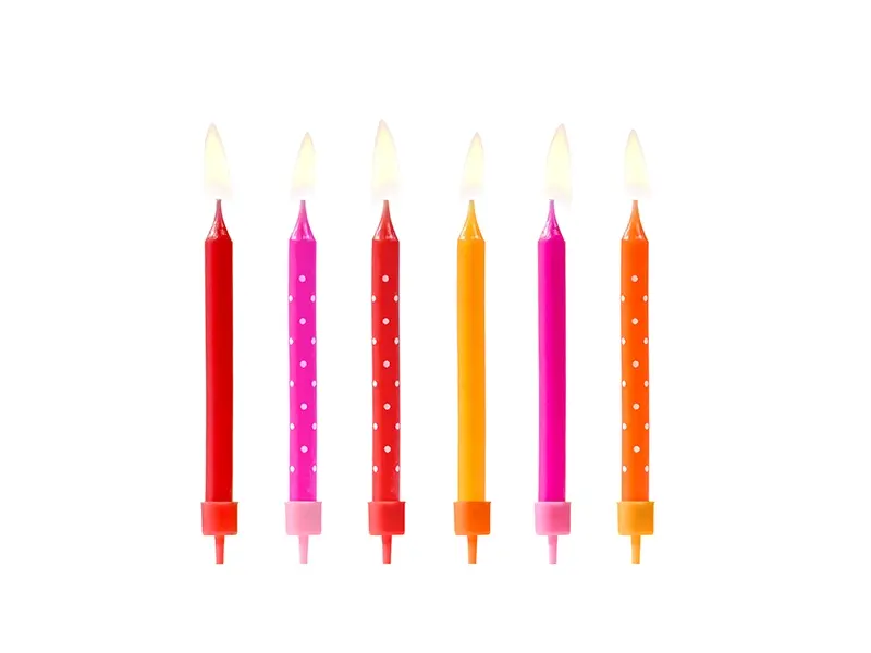 Κεράκια birthday candles colourful mix 6cm 6 τεμάχια - Deco