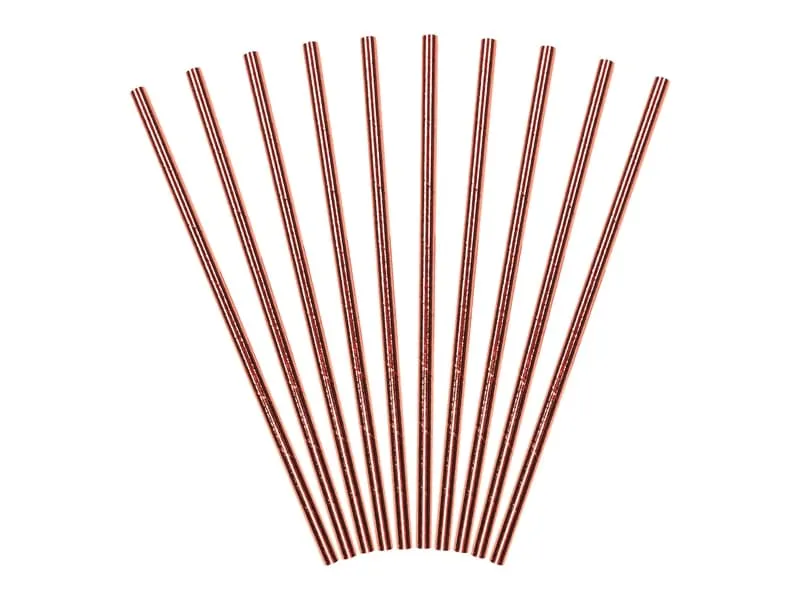 Καλαμάκια χάρτινα rose gold 19,5 cm 10 τεμάχια - Deco