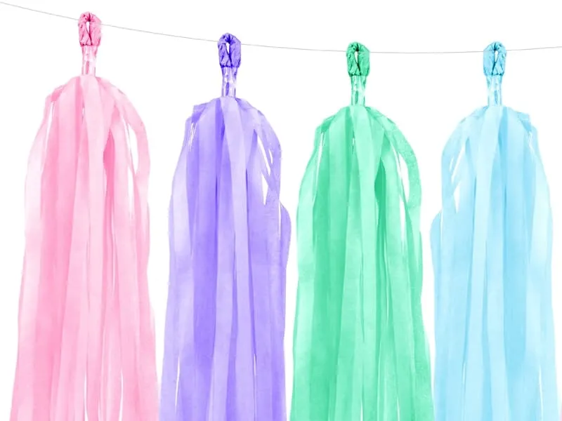 Γιρλάντα με χάρτινες φούντες tassel paper garland diy unicorn - Deco