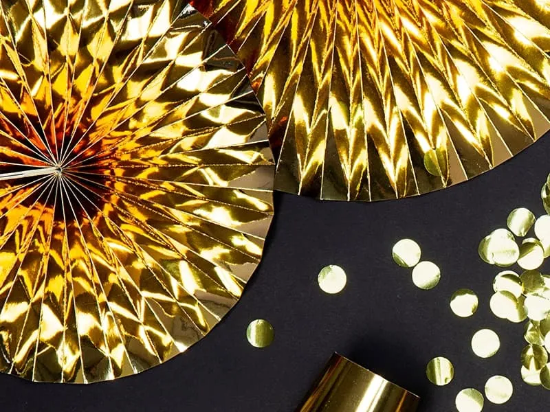 χάρτινες ροζέτες - decorative rosettes metallic gold - Deco