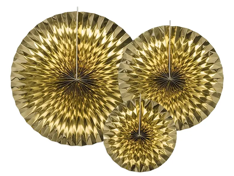 χάρτινες ροζέτες - decorative rosettes metallic gold - Deco