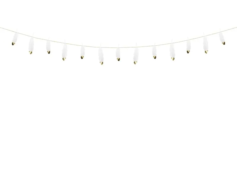 Γιρλάντα φτερά 160x13,5cm white & gold - Deco