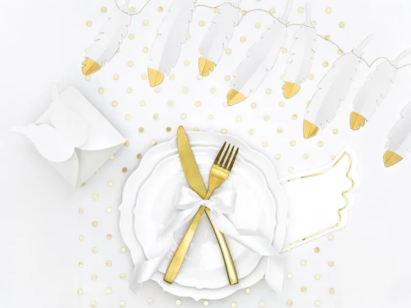 Γιρλάντα φτερά 160x13,5cm white & gold - Deco