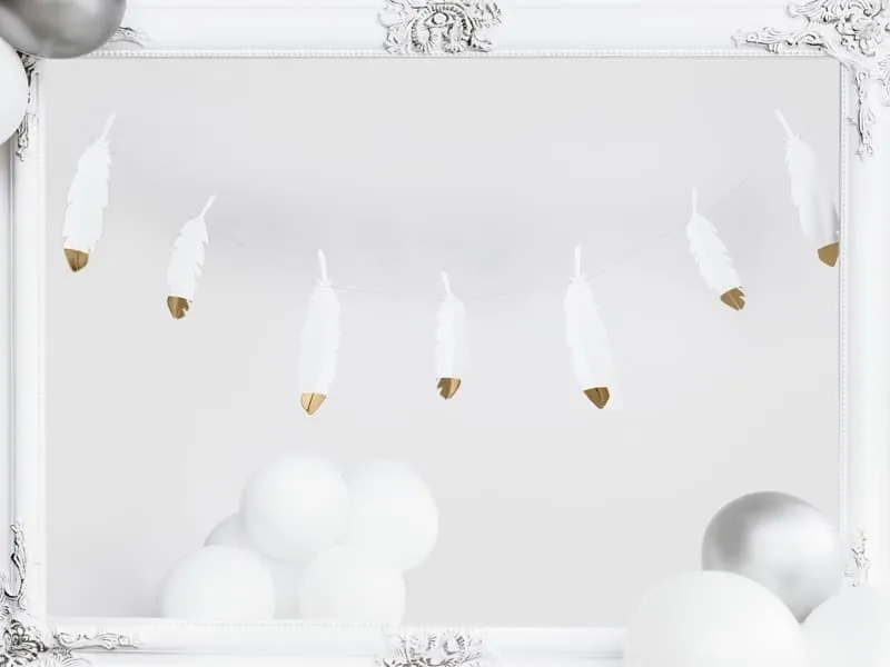 Γιρλάντα φτερά 160x13,5cm white & gold - Deco