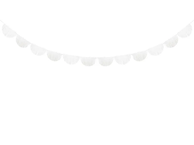 Γιρλάντα scalopped fringe garland 3m white - Deco