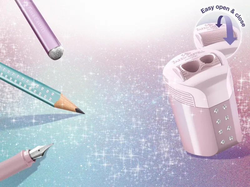 Ξύστρα faber castell rollon sparkle διπλή - Faber castell