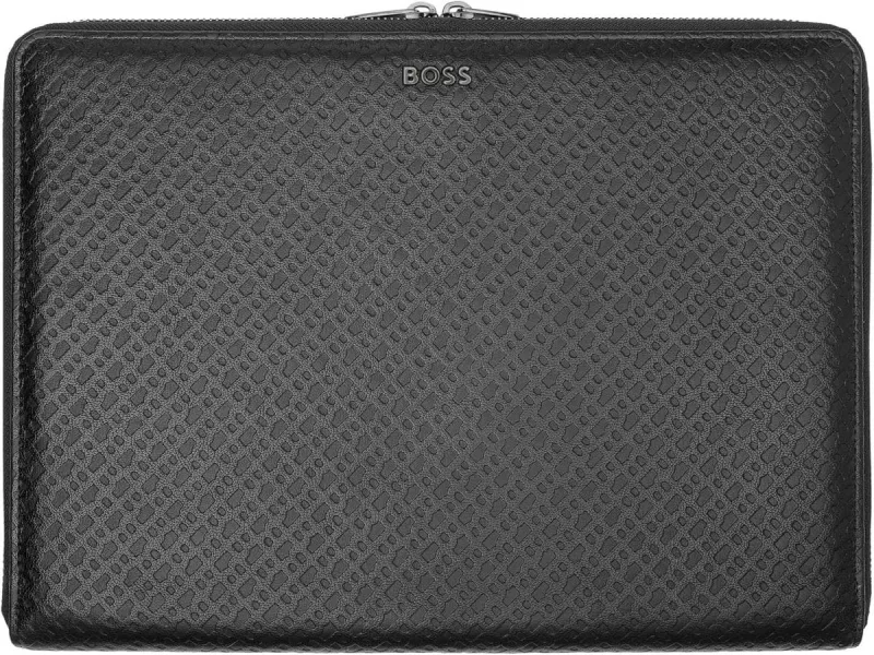 Ντοσιέ hugo boss folder a4 monogram black zip - Hugo boss