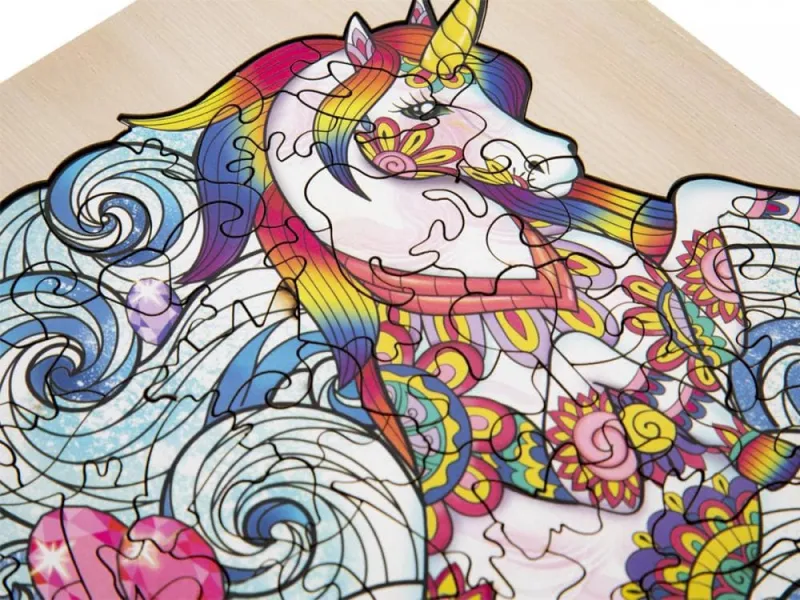 παζλ ξύλινο moxy 30x22cm unicorn 130 κομμάτια 7+ - Moxy