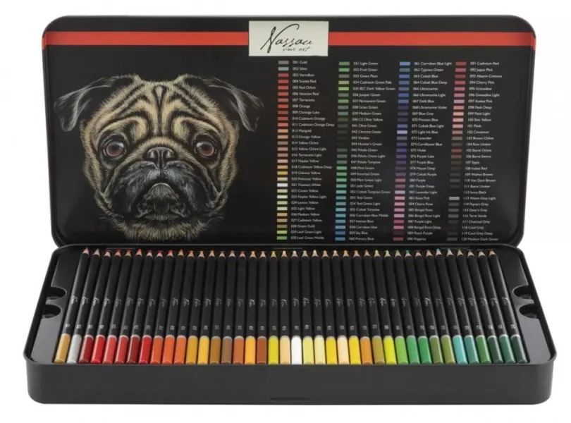 Ξυλομπογιές nassau artists pencils σε μεταλλική κασετίνα 120 χρώματα - Nassau