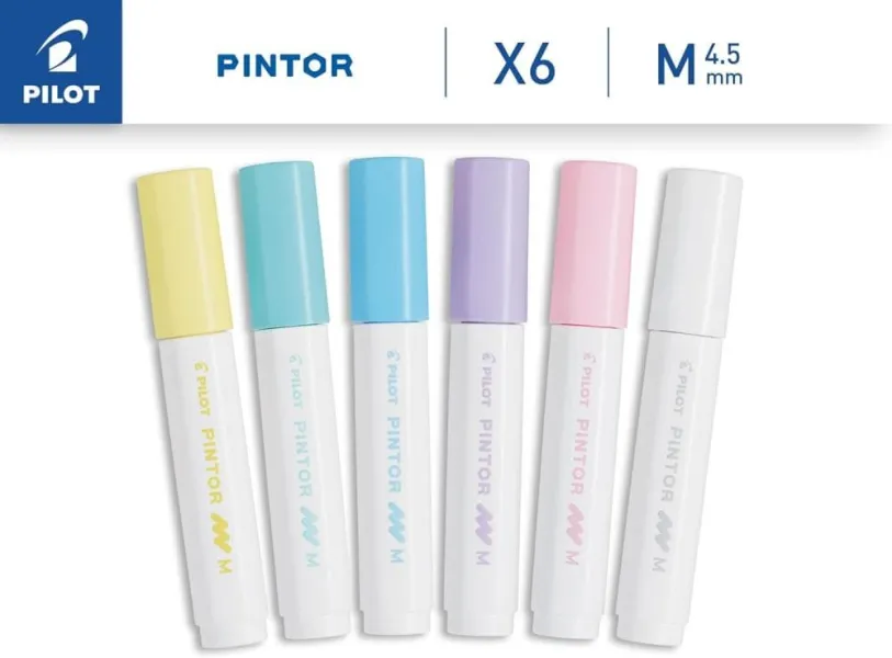 σετ ακρυλικών μαρκαδόρων pilot pintor pastel medium 6 τεμαχίων - Pilot