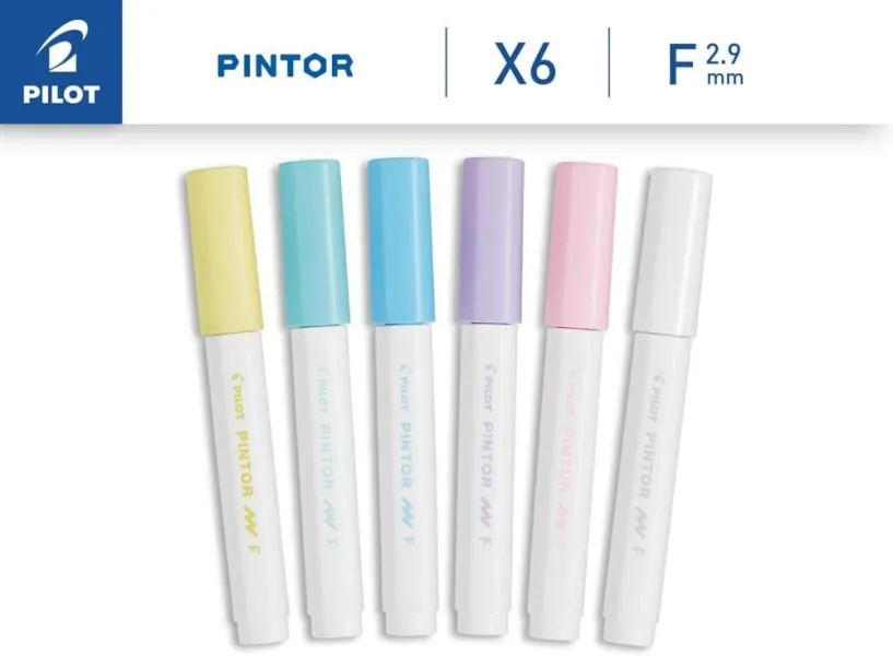 σετ ακρυλικών μαρκαδόρων pilot pintor pastel fine 6 τεμαχίων - Pilot