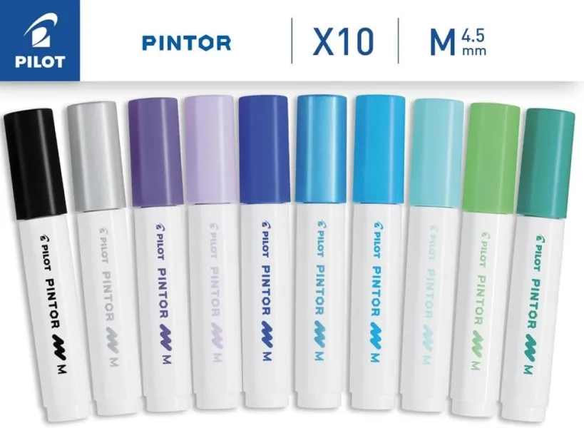 σετ ακρυλικών μαρκαδόρων pilot pintor cool colours medium 10 τεμαχίων - Pilot