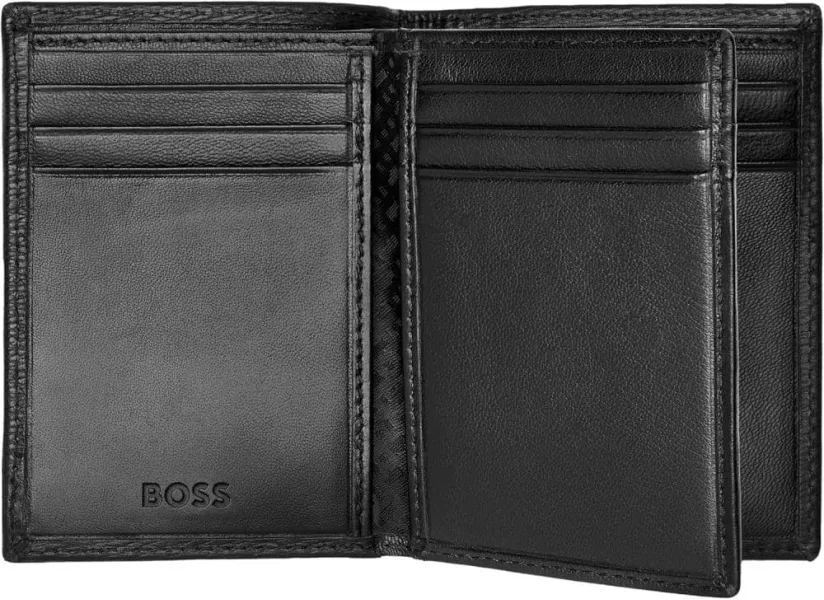 Καρτοθήκη - πορτοφόλι δερμάτινη hugo boss iconic black - Hugo boss