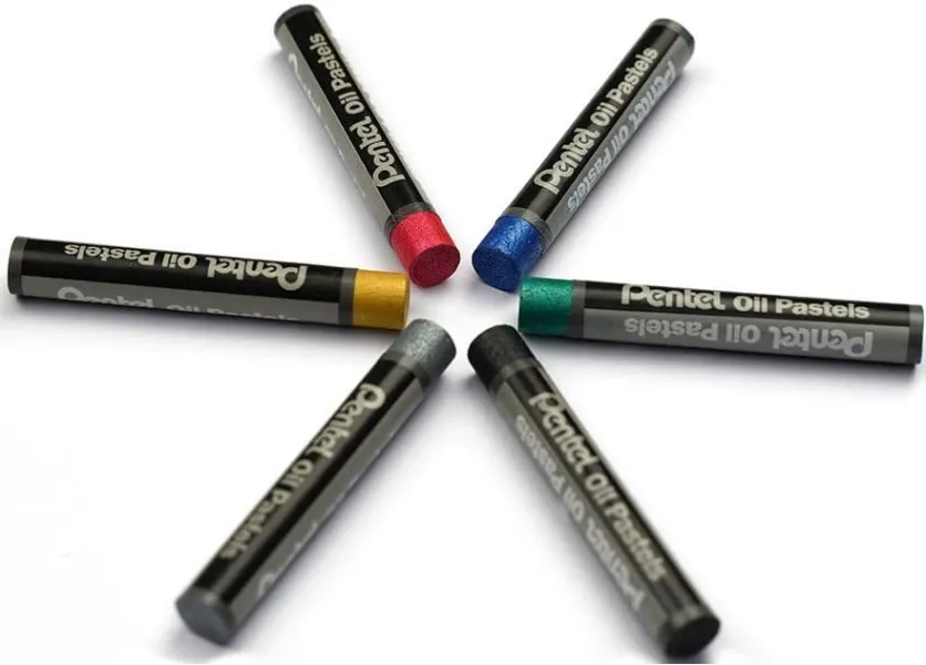 παστέλ pentel μεταλλικά χρώματα 6 τεμάχια - Pentel