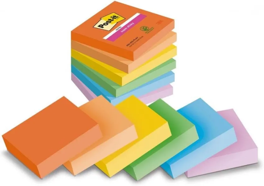 Αυτοκόλλητα χαρτάκια post-it 654 6ss-play 76x76mm 6x90 φύλλα - 3m