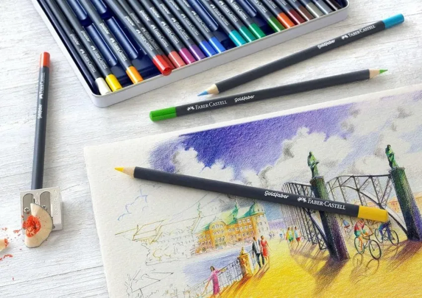 Ξυλομπογιές faber castell gold μεταλλική κασετίνα 48τεμ - Faber castell