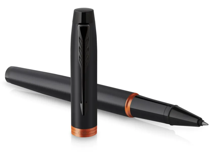 στυλό parker i.m flm black orange ring bt rollerball με δώρο σημειωματάριο - Parker