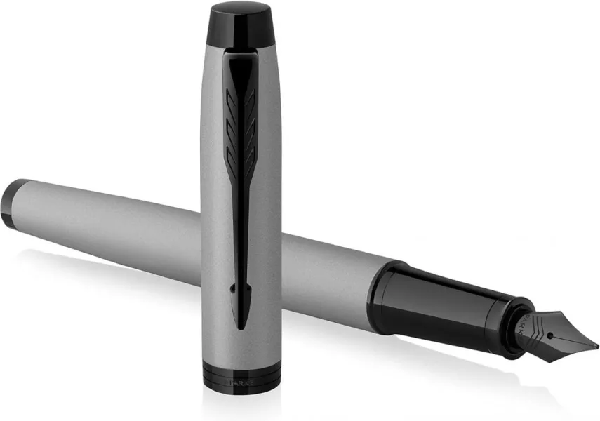 πένα parker i.m chrome metallic grey bt με δώρο σημειωματάριο - Parker