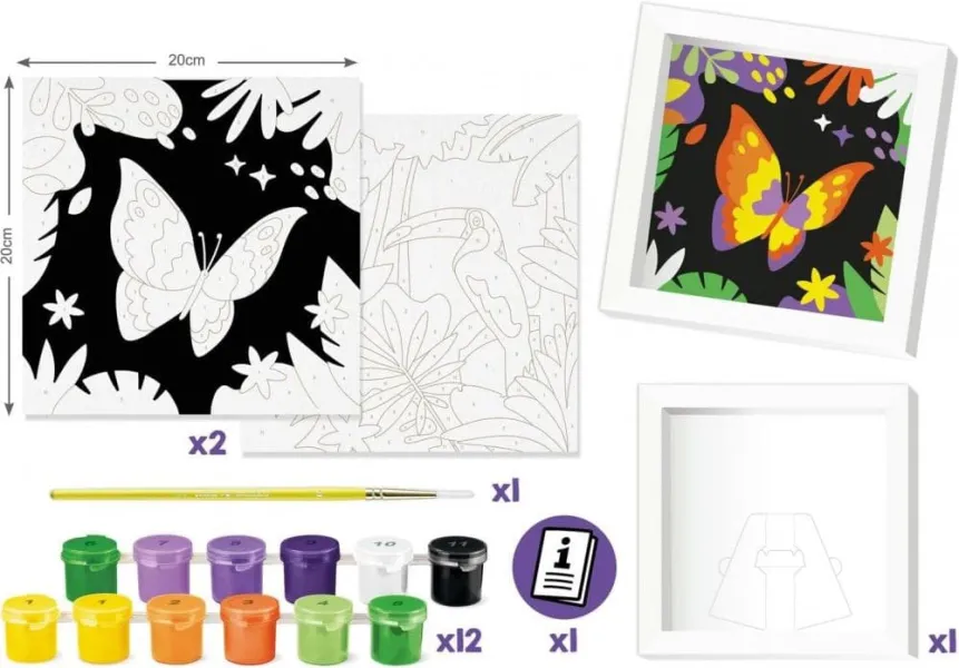 Ζωγραφική maped paint by numbers parrot and butterfly 7+ - Maped