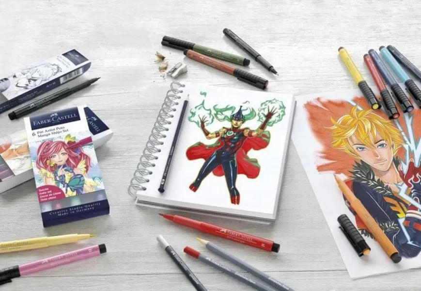 Μαρκαδόροι faber castell pitt artist manga 6 shojo set 6 μαρκαδόρων - Faber castell