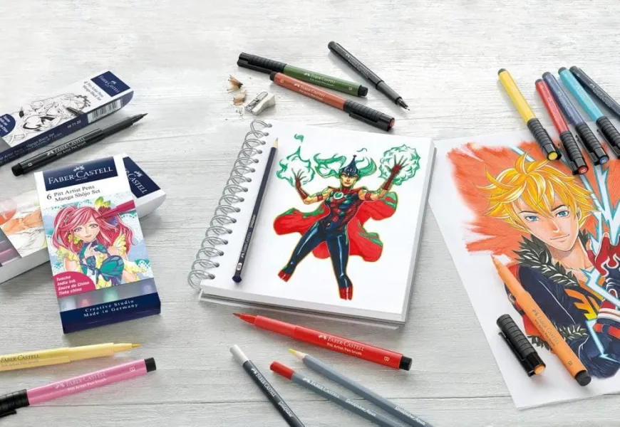 Μαρκαδόροι faber castell pitt manga black set 4 τεμάχια - Faber castell