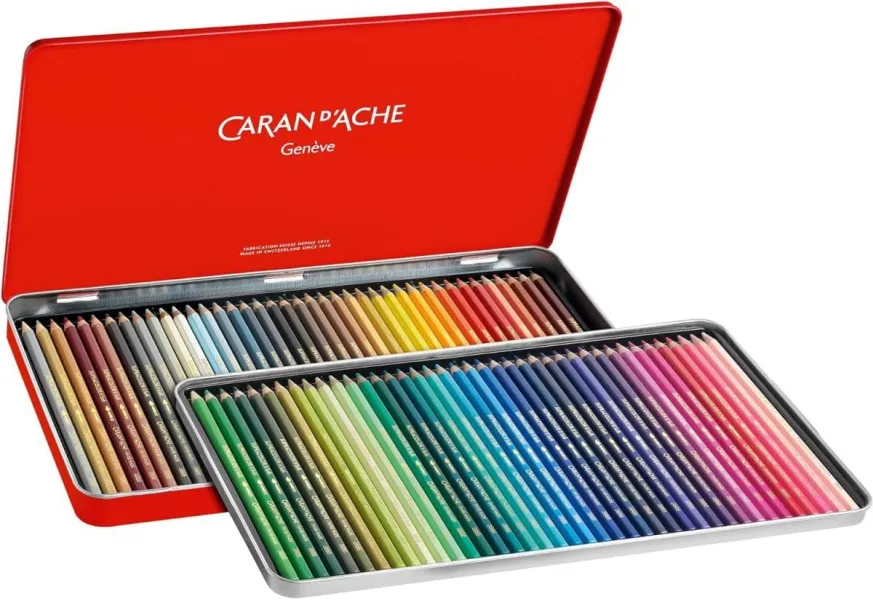 Ξυλομπογιές ακουαρέλας caran d'ache supracolor μεταλλικό κουτί 80 χρώματα φ3.8mm - Caran d'ache