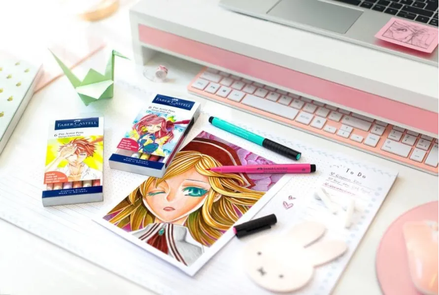 Μαρκαδόροι faber castell pitt artist manga 6 shojo set 6 μαρκαδόρων - Faber castell